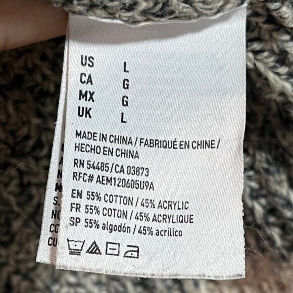 American Eagle Shawl Collar Knit Cardigan – Grey & Black – Size L - Picture 11 of 13